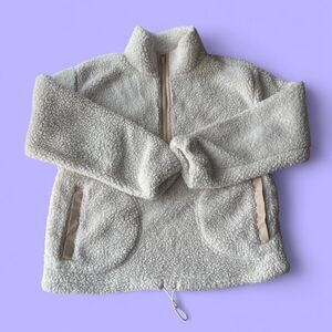 Women’s Small No Boundaries Cream Sherpa fleece quarter zip jacket